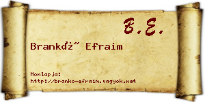 Brankó Efraim névjegykártya